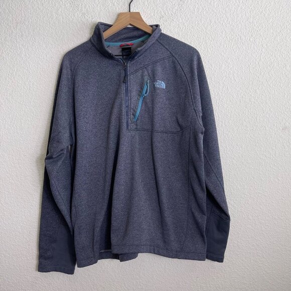 The North Face Mens 1/4 Zip Pullover Fleece Jacket Heather Gray Size M - Picture 3 of 7